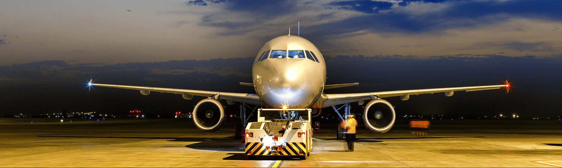 Airplane being readied for take off at an airport