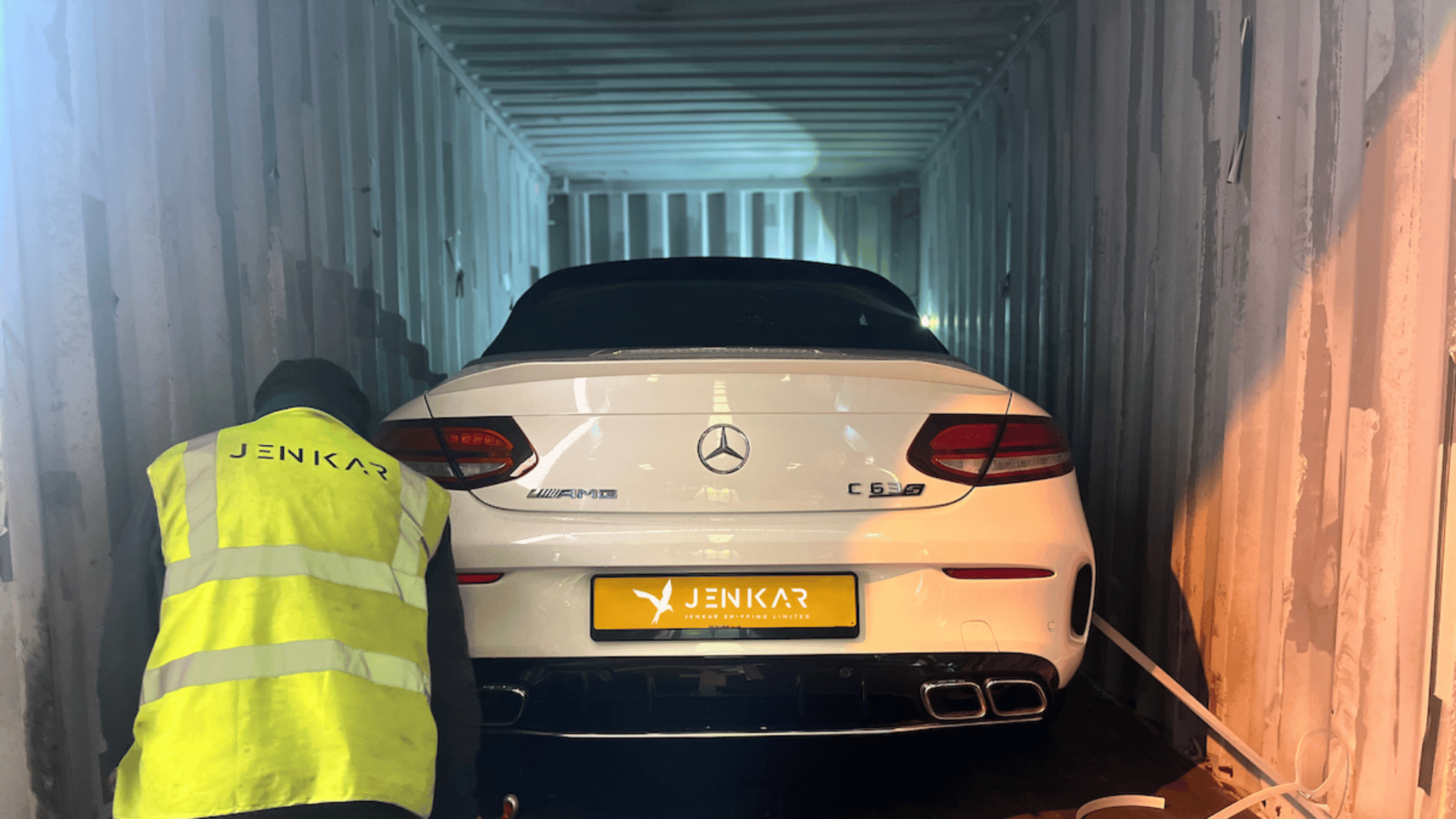 Car inside container