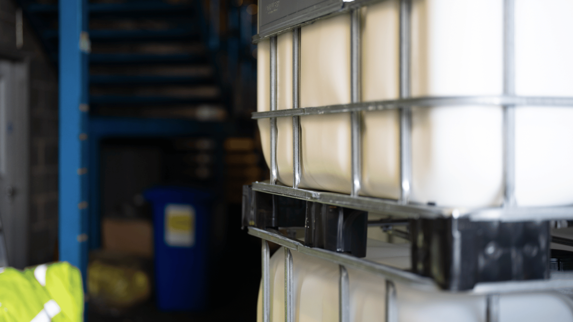 Containers on a pallet in the warehouse