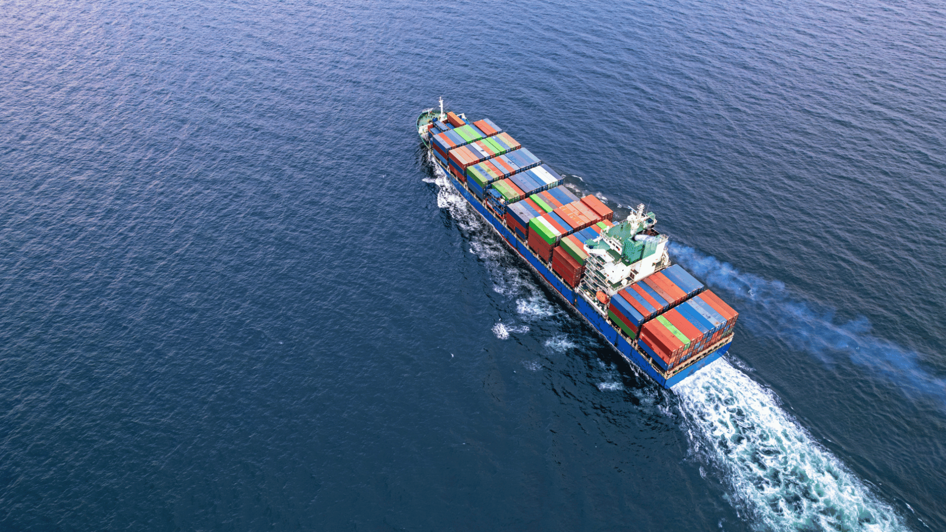 Ship sailing through ocean