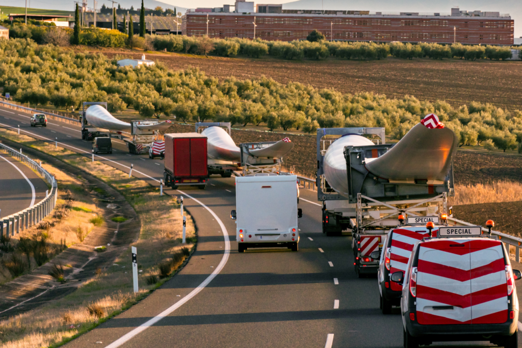 Complex heavy cargo being transported