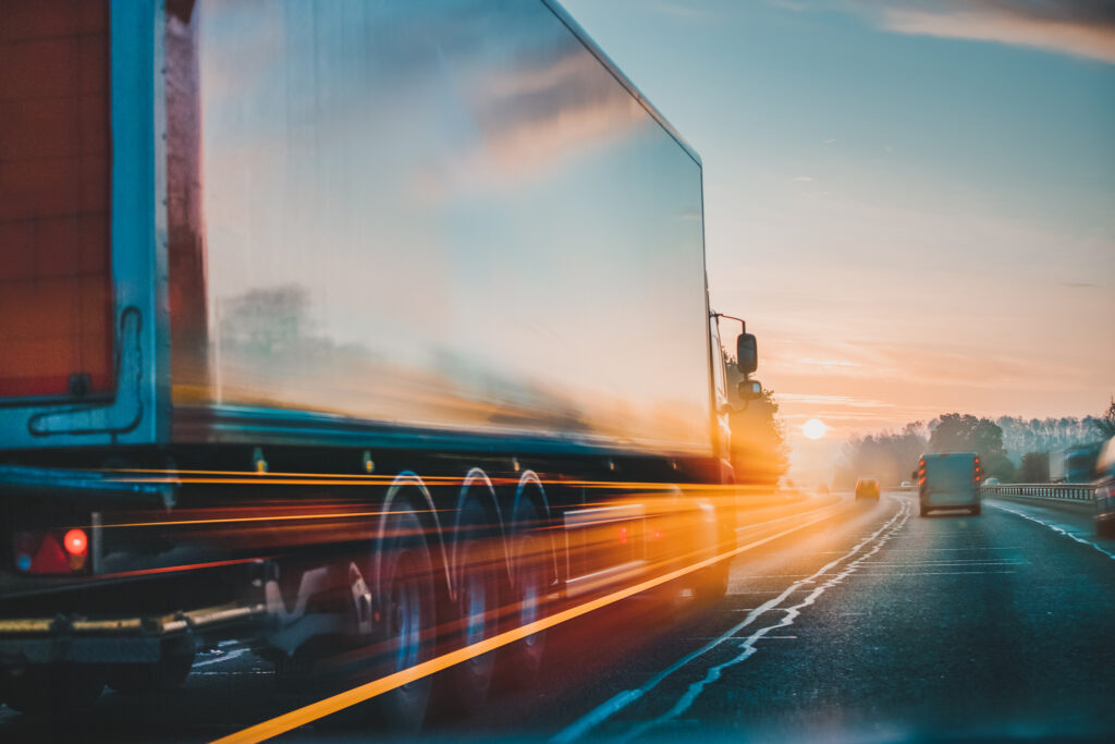 lorry on the motorway